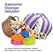 Stuffed Animal Storage Bean Bag Chair | Perfect Storage Solution For Extra Blankets / Pillows / Covers / Towels / Clothes | by Wonderfix (Purple)