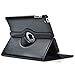 Uvital PU Leather 360 Degree Rotating Multi-angle Stand Folio mart Wake Up Sleep Case for iPad 2/3/4 - Black