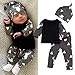 FEITONG Newborn Toddler Baby Boy Girl Deer Tops T-Shirt+Pants Leggings 3pcs Outfits Set (3 Months, Black)