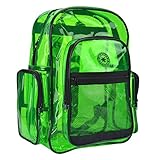 Green Clear Transparent PVC Multi-pockets School Backpack/ Outdoor Backpack