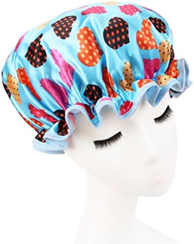 dolly2u Elegant Double Layer Waterproof Elastic Shower Cap Bath Spa Caps - 13