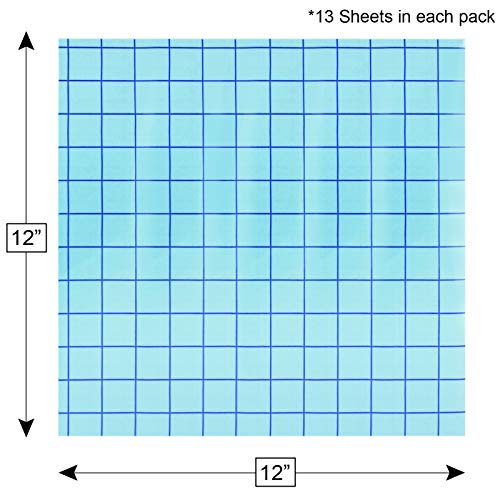 Craftopia Transfer Tape Sheets for Vinyl 12"x12" Clear with Blue