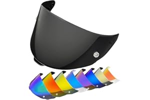 Moontogo Helmet Shields for KYT TT Course Viseira Capacete Uv Protection Windshield High Strength Sunshield Accessories (Black)