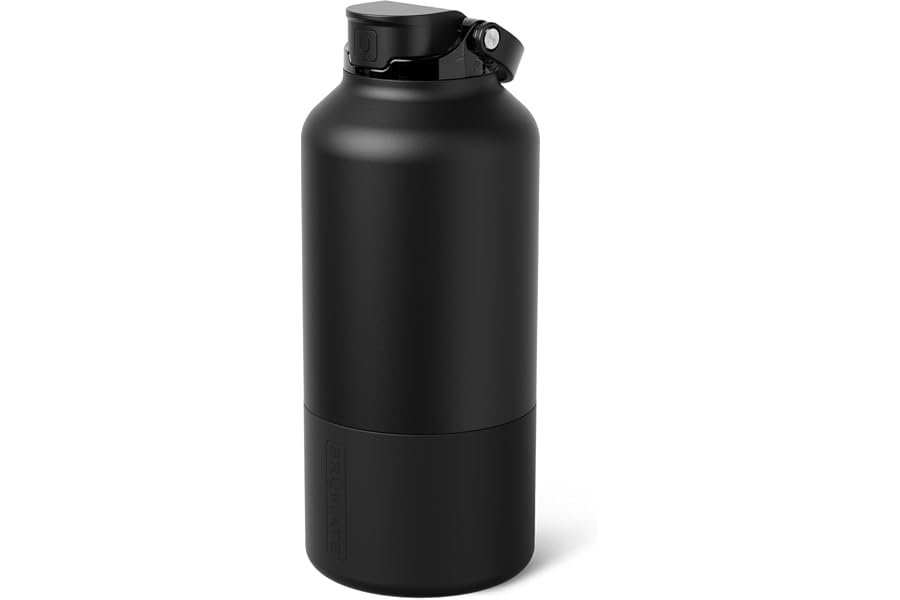 BrüMate Rise 65oz Water Bottle With 100% Leakproof Covered Silicone Straw | Insulated Stainless Steel Water Bottle With Removable Straw | Fast Flow | Soft Sip Silicone Spout | BPA-Free (Matte Black)
