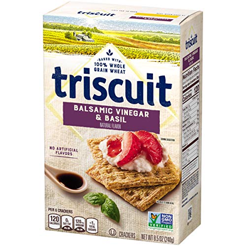 TRISCUIT CRACKERS, BALSAMIC VINEGAR & BASIL FLAVOR, 1 BOX (8.5 OZ)