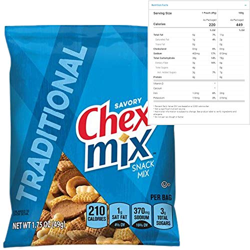 Chex Mix Snack Packs Variety Pack Of 15 1.75 Oz Bags of Chex Mix