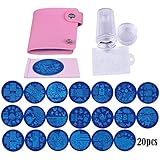 Biutee 2017 Nail Stamping Plates Set 20 Nail Plates 1clear stamper 1scraper 1storage bag 1Plate Holder Flower Animal Pattern Nail plate Template Image Plate Stencil Nails Tool