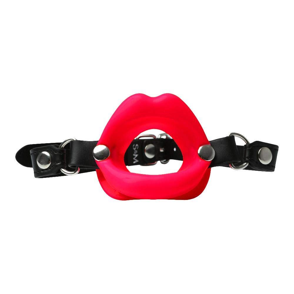 Sex & Mischief Silicone Lips Open Mouth Gag, Red