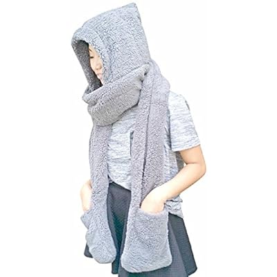 AM Landen Super Cute Extra Thick Cozy Fluffy Winter Warm Hoodie Gloves Pocket Hat Scarf Great Christmas Gifts AM Landen Super Cute Extra Thick Cozy Fluffy Winter Warm Hoodie Gloves Pocket Hat Scarf Great Christmas Gifts