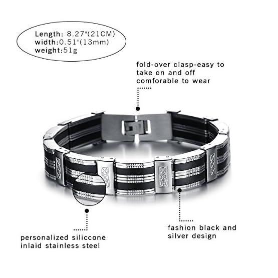 Pulsera Oidea de cadena de bicicleta para hombre, de acero inoxidable, 13 mm de ancho, para el motorista, pulsera gruesa de muñeca izquierda de eslabones, pulida, color negro, plata y oro - Imagen 3