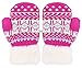 Arctic Paw Winter Gloves for Kids Toddler Mittens Girls Gloves 3 Pairs Kids Gloves Winter Knit Mittens, Hot Pink+Fair Isle/Hot Pink+Fair Isle/Bubblegum