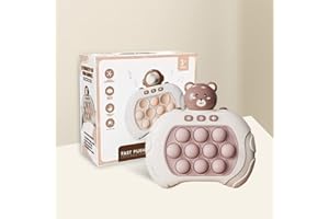 WSCXSC Decompression Breakthrough Puzzle Game Machine,Pop Push Puzzle Game, Cute Shape Handheld Game Stress Toys for Relaxation Relief,Fidget Travel Games,Ideal Gift for Birthday Halloween Christmas (Brown)