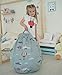 Kenley Bean Bag Stuffed Animal Storage - Fun Gifts for Boys and Girls - Large Stuffed Animal Bean Bag Chair