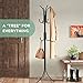 Cozzine Coat Rack Coat Tree Hat Hanger Holder 11 Hooks for Jacket Umbrella Tree Stand with Base Metal (Black)