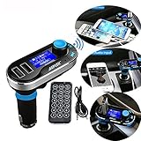 Multipoint FM Transmitter, AGPtek Bluetooth MP3 Player Hands-free Car Kit Charger, Double USB Ports 3.5mm jacks for iPhone 6 plus 6 5 5S iPad Samsung Galaxy S5 Android Cell Phones