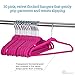 Zober Velvet Baby Hangers for Closet - Pack of 30 Non Slip Toddler Hangers for Shirts, Pants & Dresses w/ Swivel Hook - Durable Infant Hangers w/ Notches - Small Kids Hangers - Pink