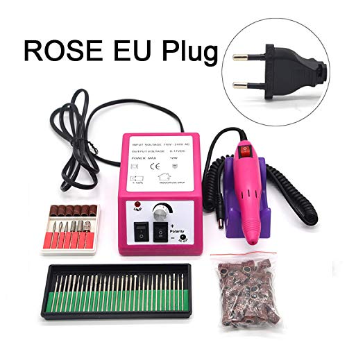 Electric Nail Drill Manicure Machine Set File Grey Nail Pen Machine Set Kit With EU Plug Green Nail drill,China,Pink EU 220V set 1