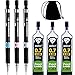 Bememo Mechanical Pencil Set, 0.7 mm HB, 3 Pieces Mechanical Pencils and 90 Pieces Lead Refills with Black Velvet Bag for Writing, Drawing, Signature