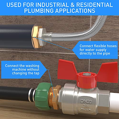 Brass Bushing 1" NPT Male x 3/4" NPT Female Threaded Brass Reducer Bushing Lead-Free Pipe Fittings 1inch x 0.75 inch