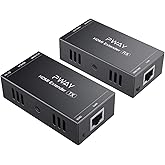 PW-HT202P(POC) HDMI Extender 165ft/50m Lossless Transmission Over Single Cat5e/6 Full HD 1080P Support 3D EDID One Power Supp