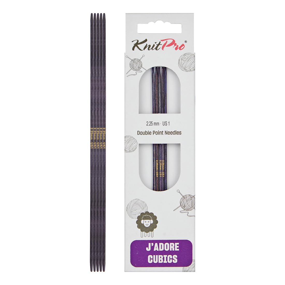 KnitPro J’Adore Cubics Double Pointed Needles 6" (15cm) | 2.25mm