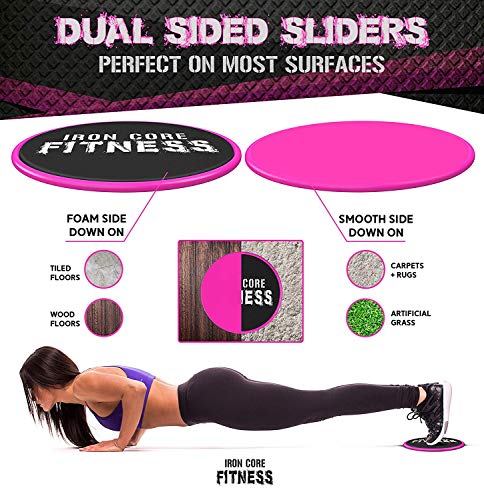 Exercise Sliders for Fitness Strength and Fat Loss. The Ab Workout Equipment for Women and Men Used by Trainers as Core Workout Equipment. Gymnastics Sliders Body Sliders for Working Out on Carpet