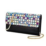 Clutch Bag-Shiningwaner Evening Bag-Envelope Bag With Rhinestones-Shoulder Chain Bag-Wedding Party Bag