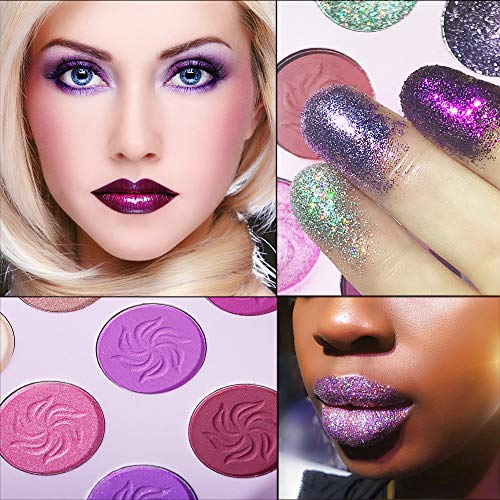 Purple Eyeshadow Palette Makeup Matte and Glitter,Afflano Professional