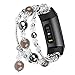 V-MORO Band Compatible with Fitbit Charge 3/3 SE Bands Women Fashion Handmade Jewelry Bracelet Elastic Stretchy Charge3 Strap Faux Pearl Beads Wristband for Fitbit Charge 3 Smartwatch Black 5.3