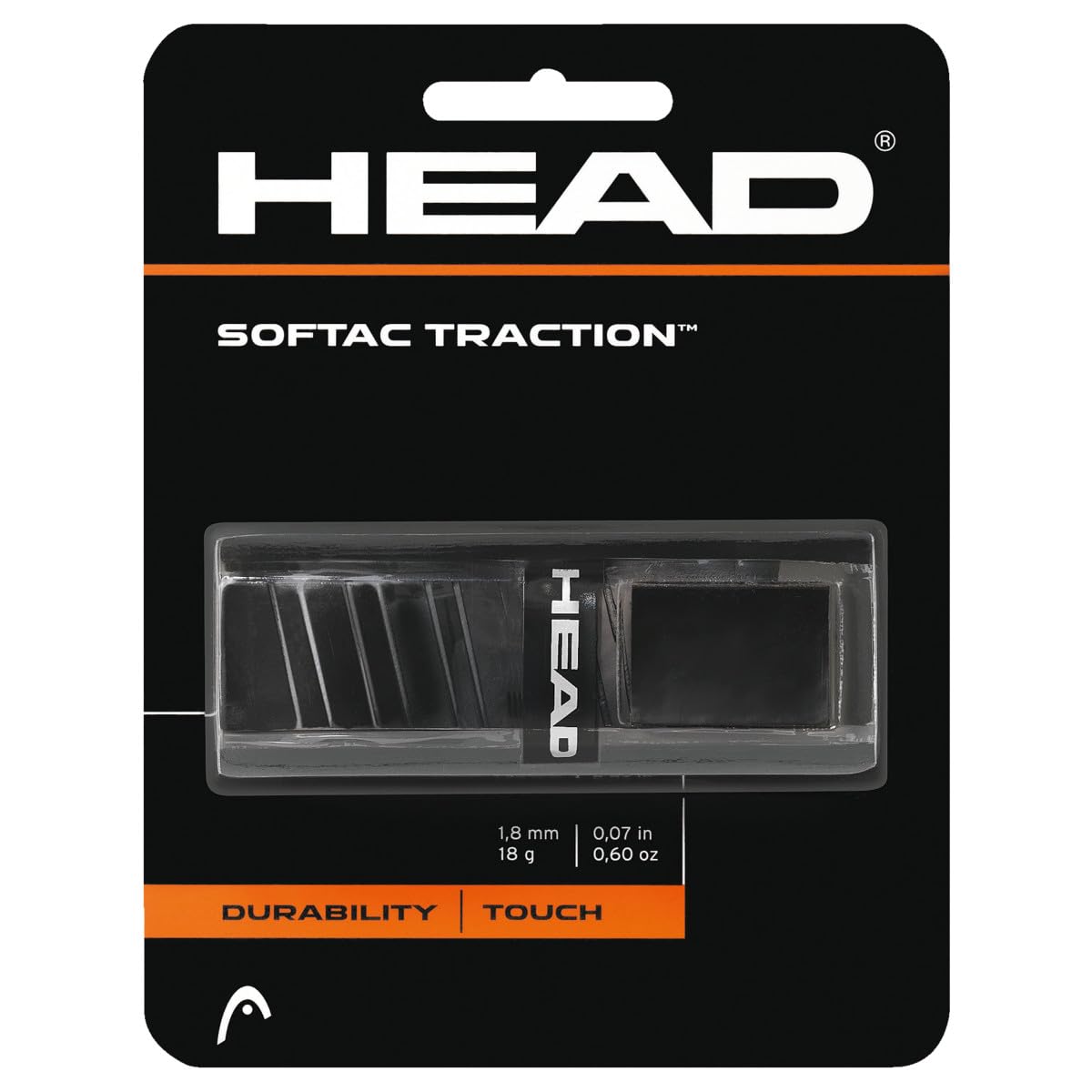 HEAD Unisex's Softac Traction Schwartz Replacement Grip-Black, One Size, Onesize