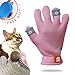 FURBB Pet Grooming Glove - Cat Dog Gentle Deshedding Brush Glove - Efficient Pet Hair Remover Massage Mitt - Enhanced Five Finger Design Perfect for Long Short Fur, Right Hand (Pink) Pet Bathing