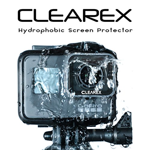 CLEAREX Hydrophobic Screen Protector for GoPro Hero 5,6,7 Black | Water Repellent, Tempered Glass, Ultra-Clear, Anti-Scratch | Capture Clearly (GOPRO 5,6,7 Black)