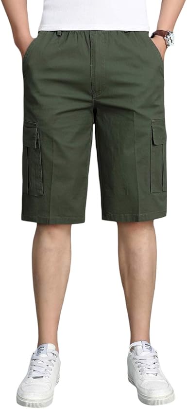 full elastic waist cargo shorts