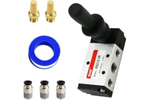 RIH 5 Way 2 Postion Air Hand Lever Operated Valve Pneumatic Solenoid Valve Manual Control Push Pull Valves 4H210-08 (1/4"NPT)