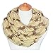 GERINLY Animal Circle Scarves: Cute Moose Print Infinity Loop Scarf For Christmas (Beige)