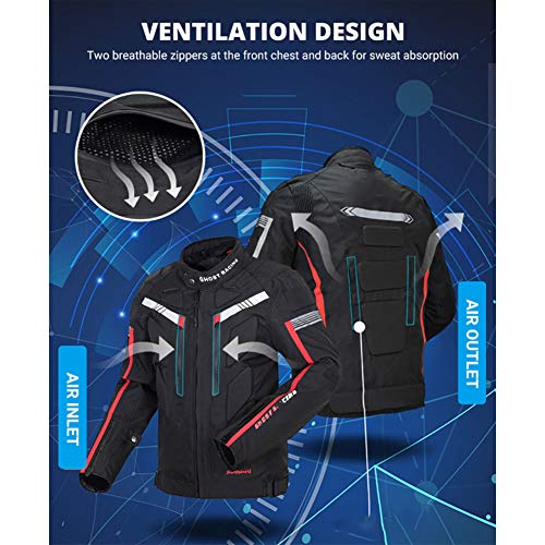 NCBH Motorfiets Waterdicht Pak Motorfiets Armor Pak Motorbike Racing Pak Bike Rider Pak Alle Weer Dragen Pak Ideaal voor… - Afbeelding 4