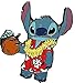 Disney Parks Stitch In Aloha Shirt w/ Coconut Drink Trading Pin, Red, 3