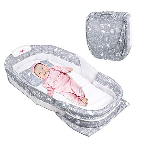 Portable Sleeping Basket for Travel Baby Bed Cot Foldable Infant Sleeper with Music