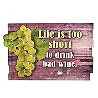 SILVERFEVER Fridge Magnet Collectible Souvenir Gift Refrigerator Magnets Arcylic (Life is too short to drink bad wine, 1)