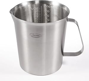 Measuring Cup, Newness Stainless Steel Measuring Cup with Marking with Handle, 32 Ounces (1.0 Liter, 4 Cup)