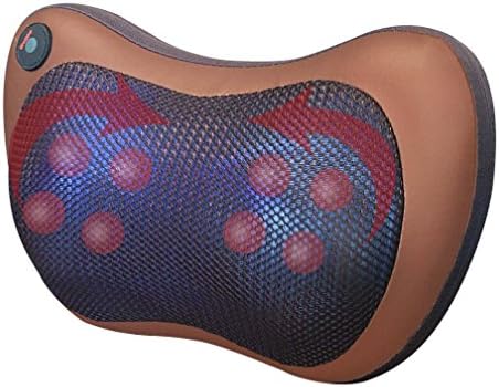 NinKe Shiatsu Deep Kneading Massage Pillow with Eight Rollers and Heat That Massage, Relax and Relieve Neck, Shoulder &amp; Back Sore Muscles