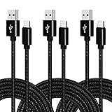 USB C Charger Cable, CIKOO 3 Pack 10Ft Braided Type C Fast Data Charging Cord for Galaxy Note 8 S9 S9+ S8+, Oneplus 6 5 3T, Google Pixel 2 XL, LG G7 G6 G5 V20, Nexus 5X 6P, Moto Z