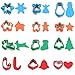 12 Pcs Christmas Cookie Cutters with Comfort Grip - Stainless Steel Holiday Cookie Cutters Includes Christmas Tree Snowflakes Snowman Gingerbread Candy Cane etc