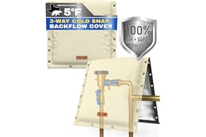 Redford Supply Co. Cold Snap (5°F) in-Wall 3-Way Opening Custom Double Wall Backflow Preventer Insulation Cover - Sprinkler Covers for Outside, Well Head Cover, Well Pump Covers (24"W x 24"H, Beige)