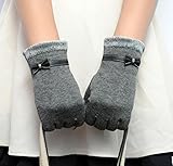 Beautyvan， Womens Fashion Touch Screen Winter Warm Wrist Gloves Mittens (Gray)