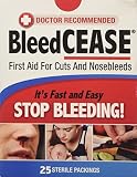 Bleedcease First Aid for Cuts and Nosebleeds Sterile Packings, 25 Count by Bleed Arrest
