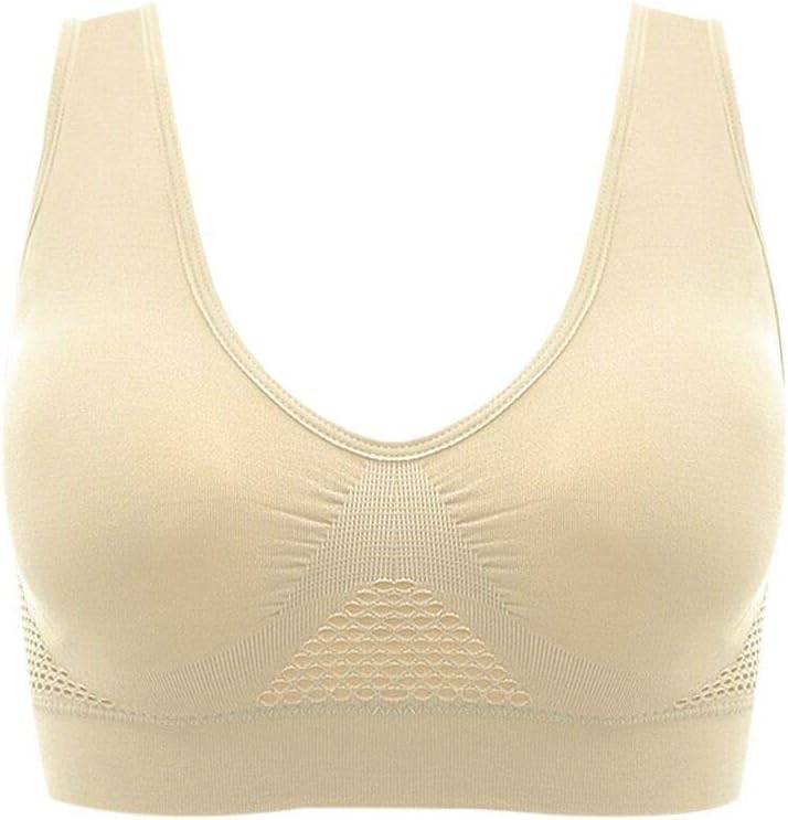 Sports Bras for Women, Seamless Gym Yoga Racerback Bra Pack Air Permeable Cooling Wireless Bra High Impact