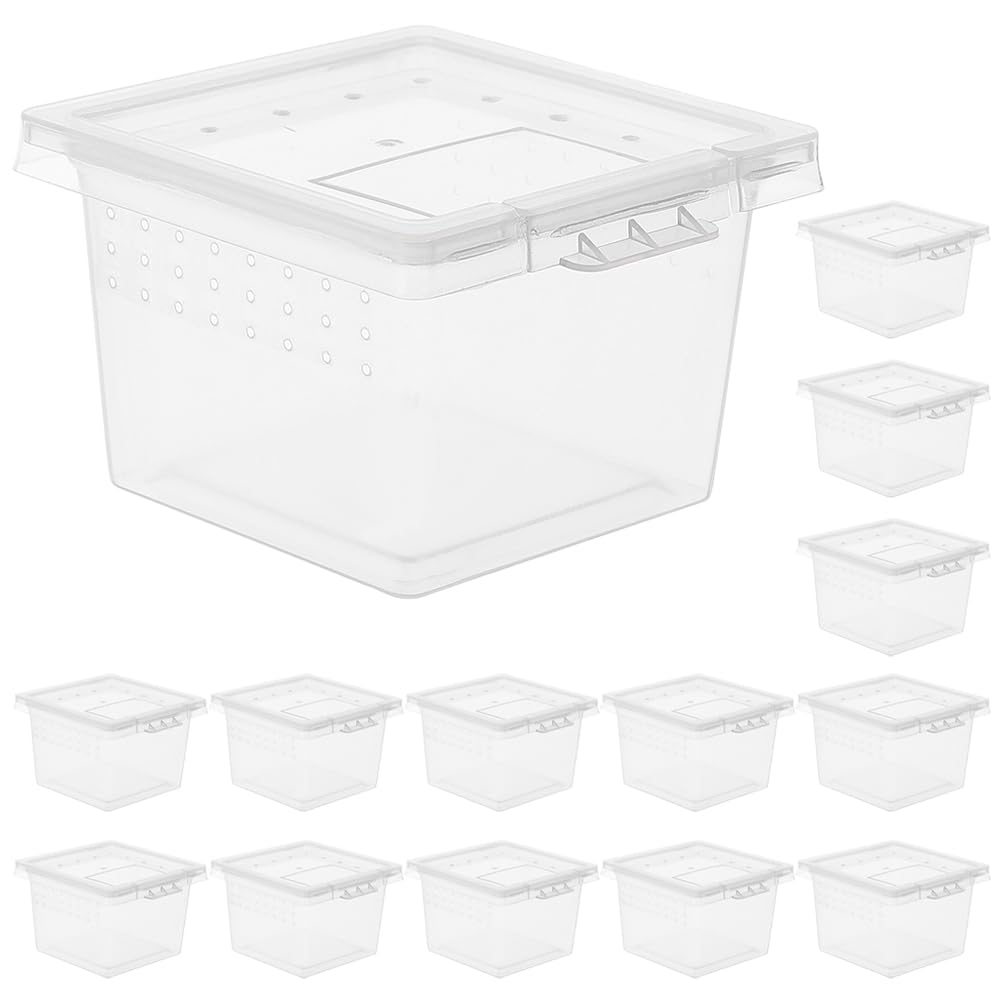 Ipetboom Aquarium Breeding Tank 20pcs Plastic Reptile Box Snake Breeding Box Transparent Reptile Habitat Cage Turtle Box Container for Bearded Dragon Lizard Spider Scorpion Gecko
