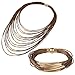 D EXCEED Jewelry Lightweight Handmade Magnet Clasp Multi Layered Rope Bib Necklace Bracelet Set for Women