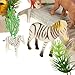 100-Pack Plastic Zoo Animal Toys - Zoo Animal Figures Set, Small Zoo Animal Figurines with Fake Props, Foliage, Fencing and Rocks, Includes Carrying Case - Box Dimensions: 10.5 x 6.7 x 8.2 Inches